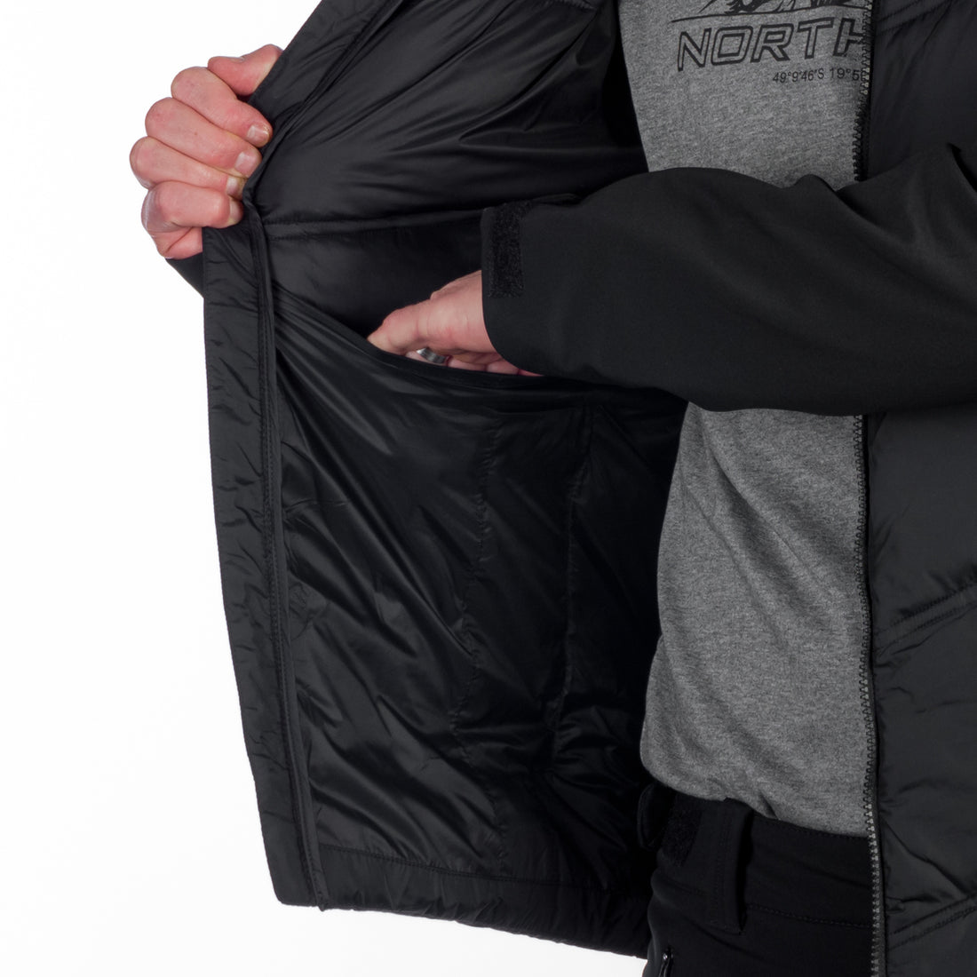 BU-5151SP men's insulated jacket combined with softshell LOREN