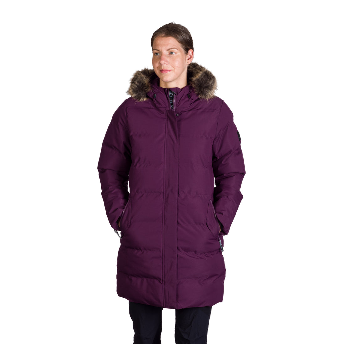 BU-6157SP women's sport insulated prolonged jacket with fur RHEA