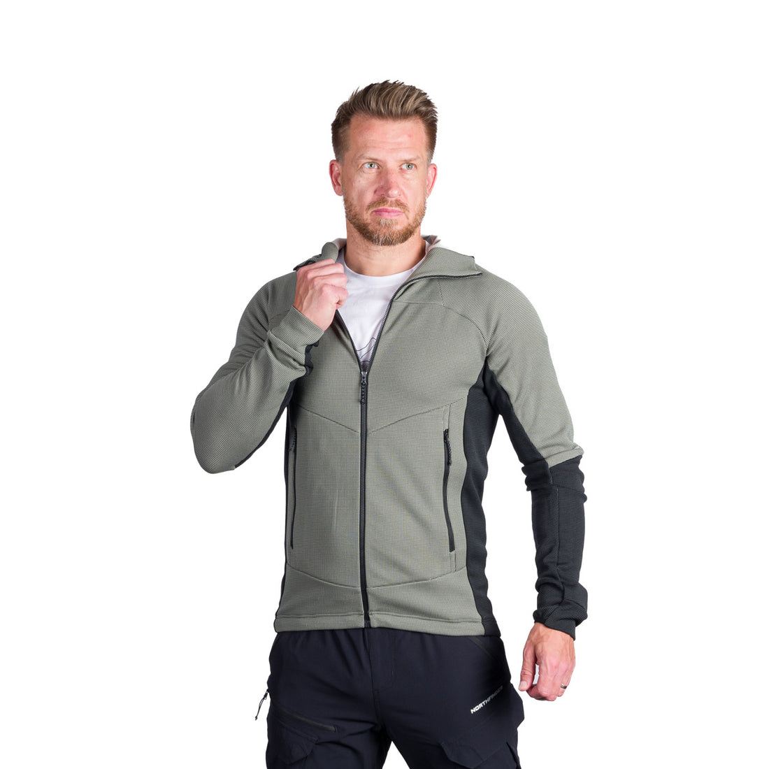 MI-3869OR men's melange hoody active sweater EGON