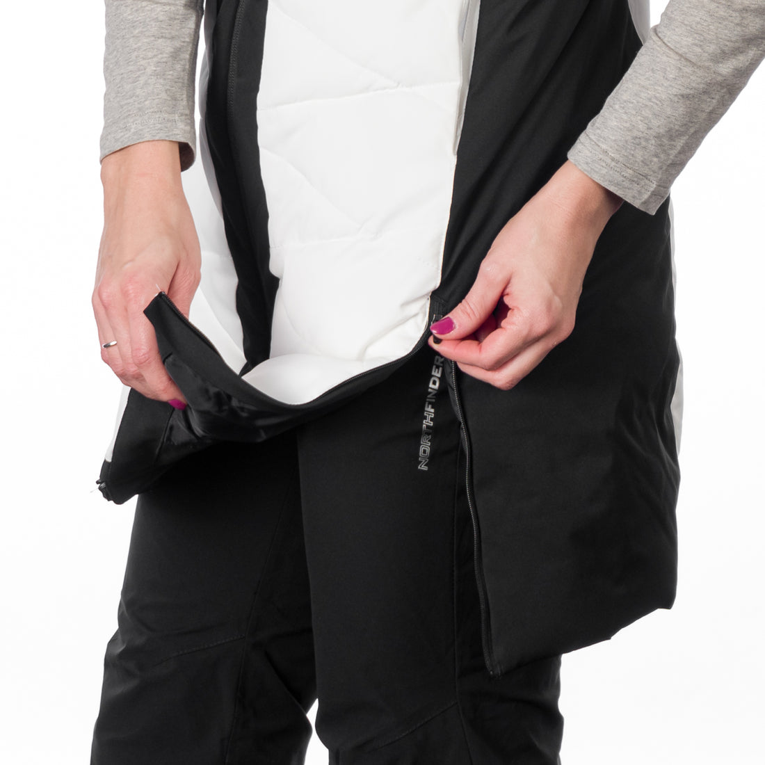 VE-4460SNW women's ski trendy quilted long vest BETTY