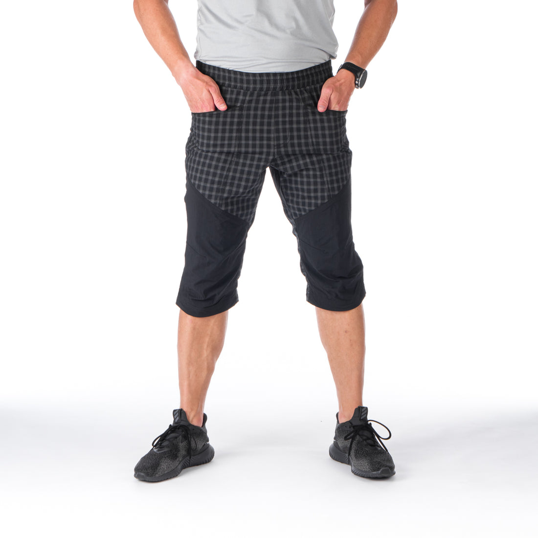 BE-3406OR men's outdoor comfort check 3/4 shorts JAIDEN