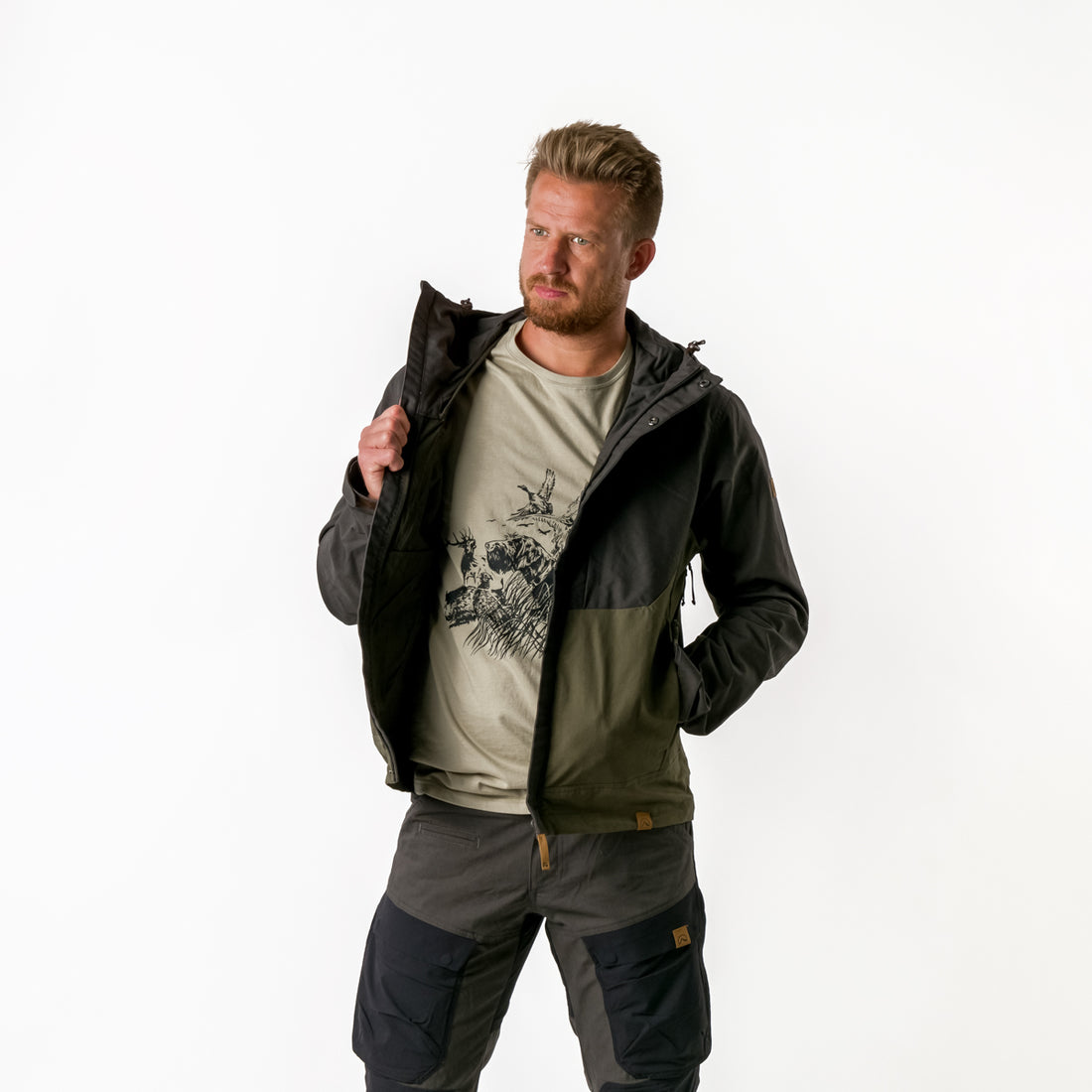 BU-3970AD men's wax jacket adventure KASH