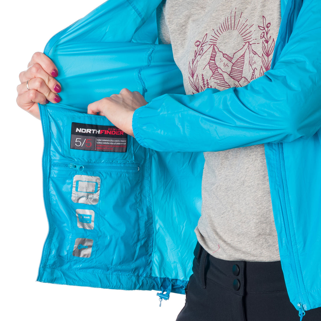 BU-4267OR women's waterproof jacket stowable 2l NORTHCOVER