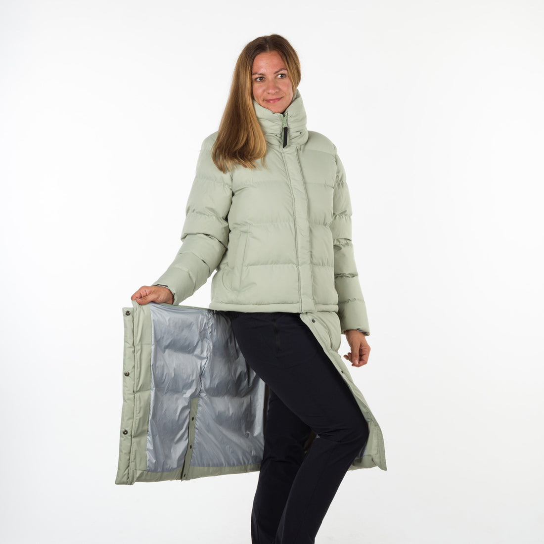 BU-4934SP women's like down jacket with detachable part CASSIDY