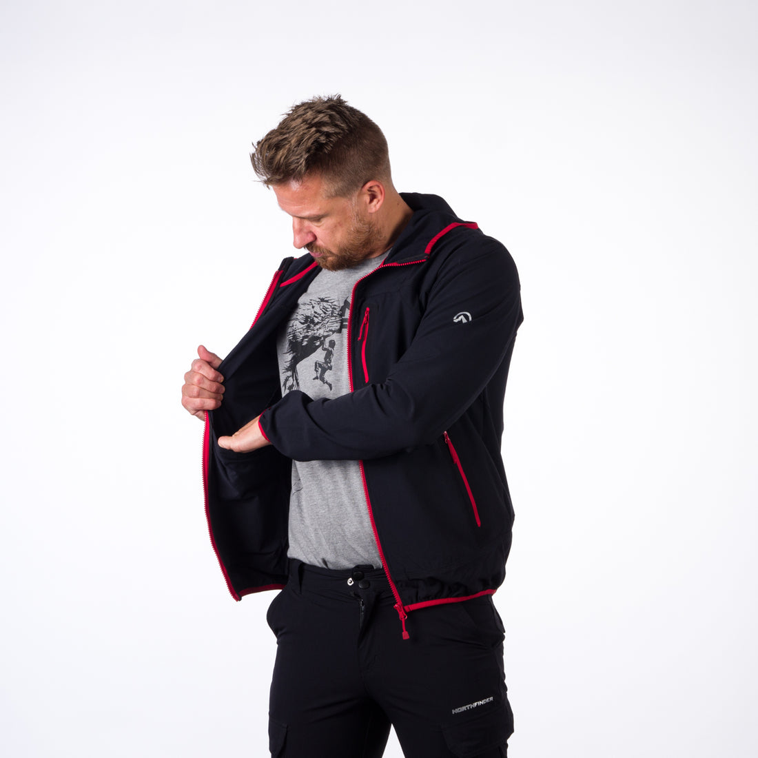 BU-5004OR men's softshell jacket active CASE