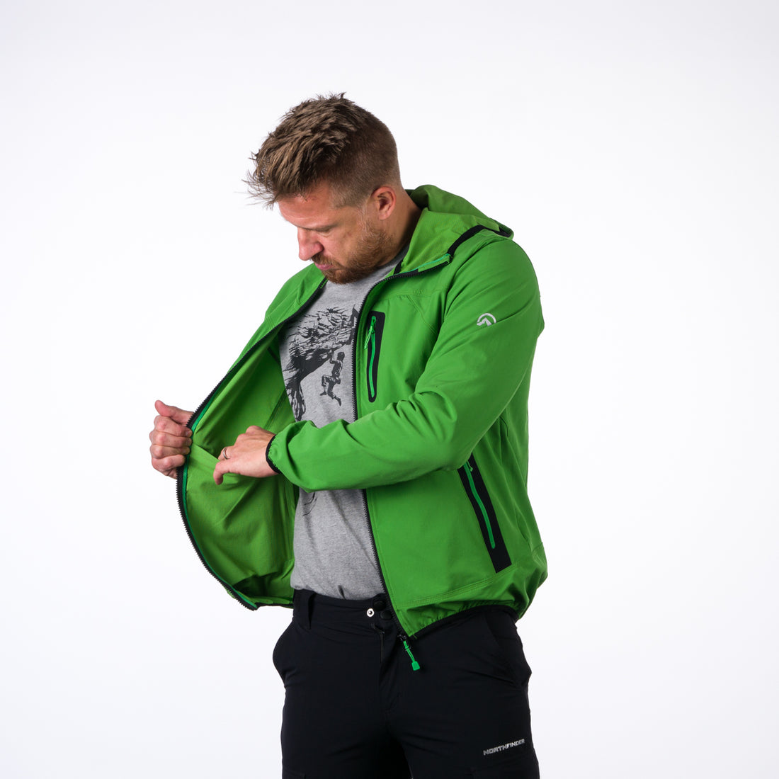BU-5004OR men's softshell jacket active CASE