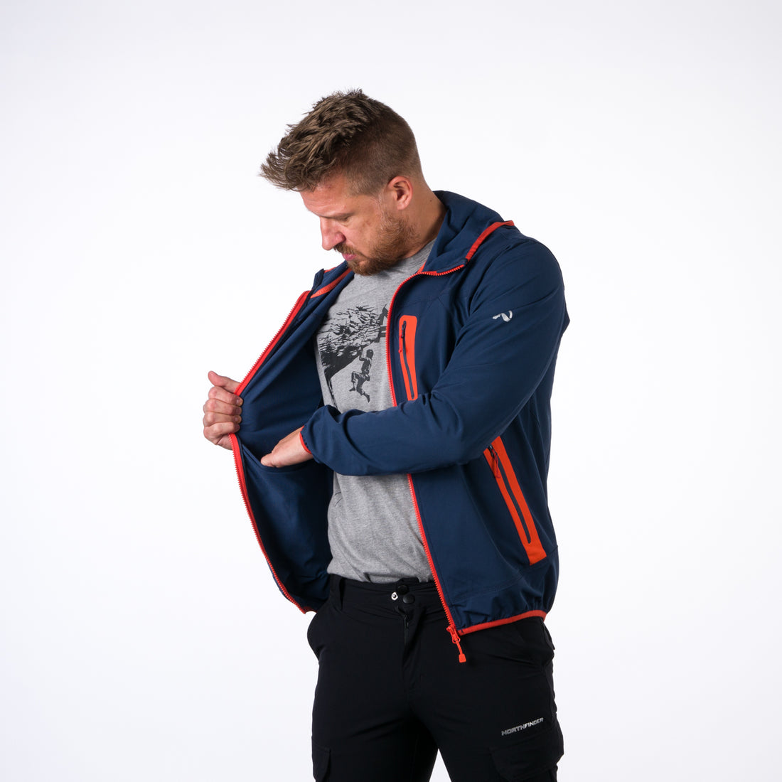 BU-5004OR men's softshell jacket active CASE