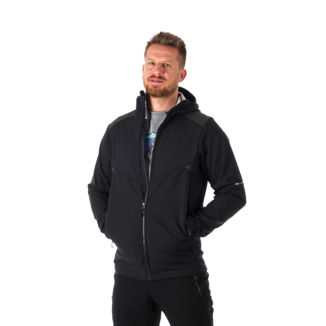 BU-5030OR men's outdoor hoody softshell jacket protect face 3L DYLAN 