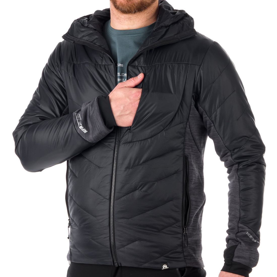 BU-5035OR men's hybrid active trekking athletic fit jacket with PrimaLoft OTIS