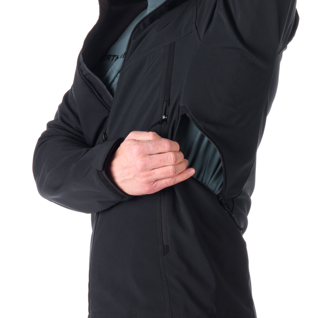 BU-5037OR men's travel softshell hood off jacket 3L ABNER