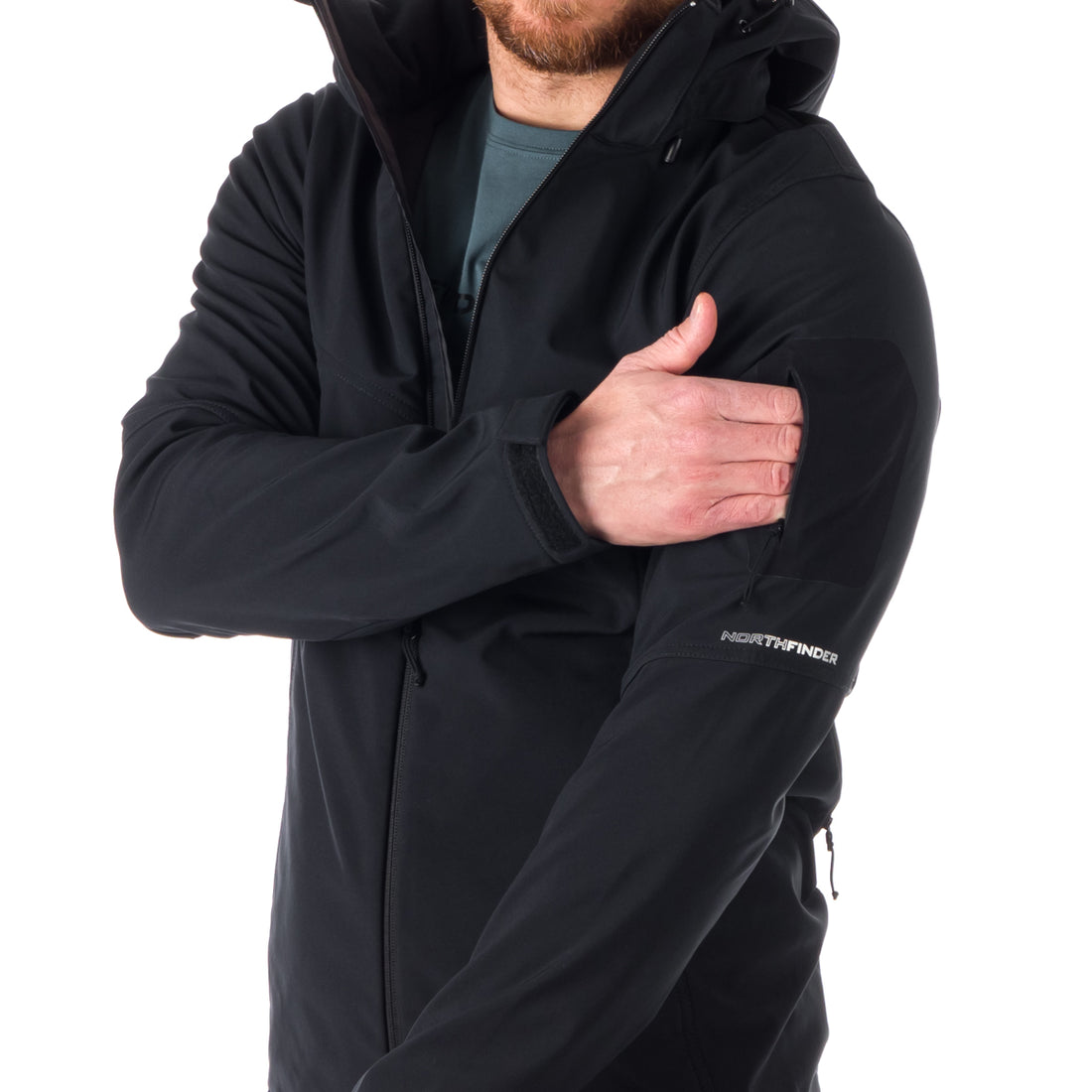 BU-5037OR men's travel softshell hood off jacket 3L ABNER