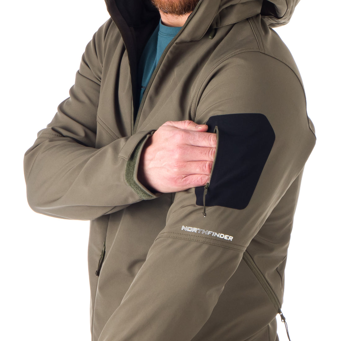 BU-5037OR men's travel softshell hood off jacket 3L ABNER