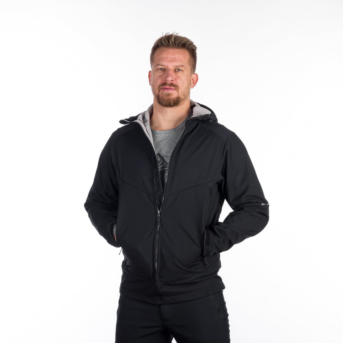 BU-5130OR men's outdoor hoody softshell jacket protect face 3L MORRIS