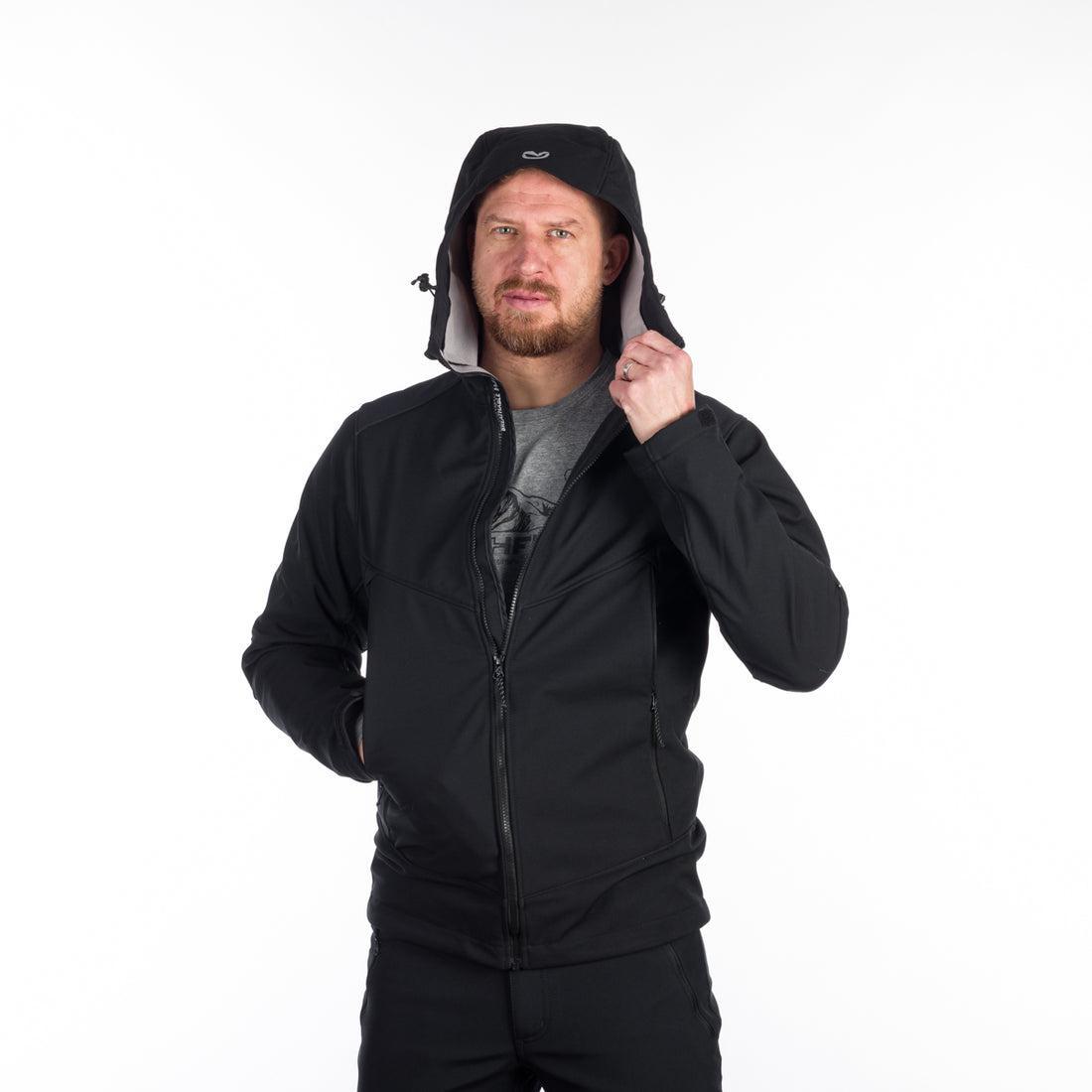 BU-5130OR men's outdoor hoody softshell jacket protect face 3L MORRIS