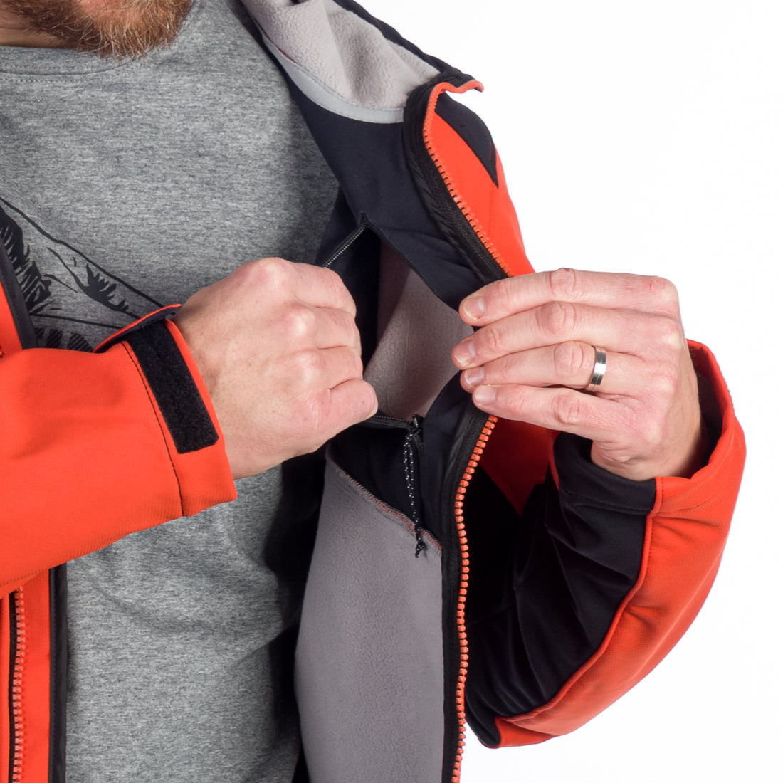 BU-5130OR men's outdoor hoody softshell jacket protect face 3L MORRIS