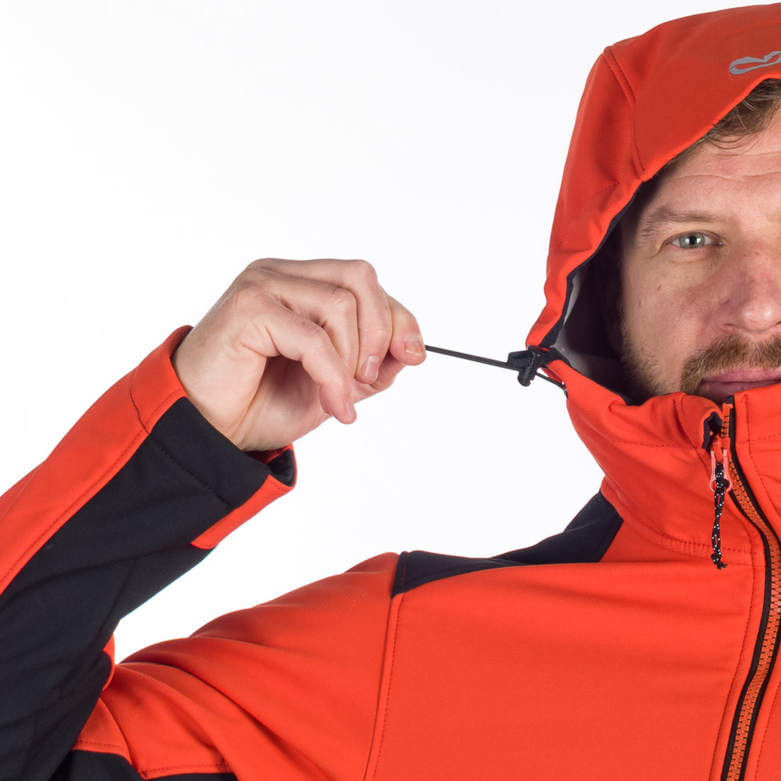 BU-5130OR men's outdoor hoody softshell jacket protect face 3L MORRIS