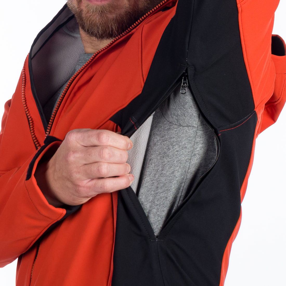 BU-5130OR men's outdoor hoody softshell jacket protect face 3L MORRIS
