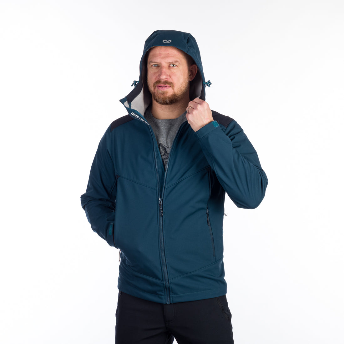 BU-5130OR men's outdoor hoody softshell jacket protect face 3L MORRIS