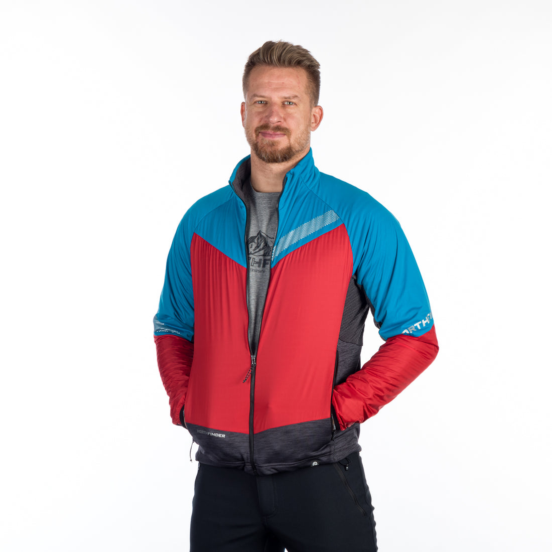 BU-5134OR men's active trekking athletic fit hybrid jacket BILL