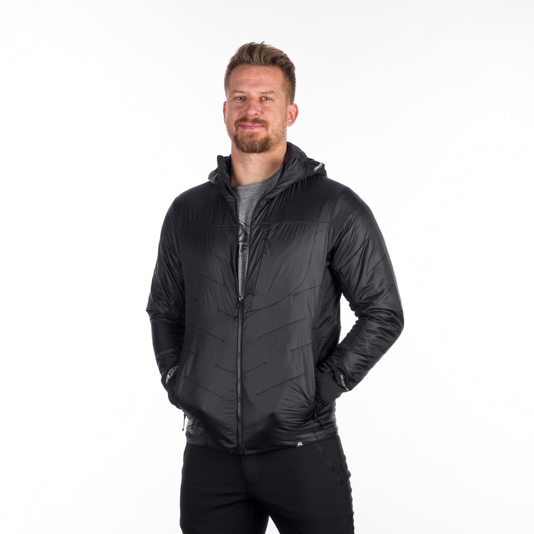 BU-5135OR men's hybrid active trekking jacket with PrimaLoft DON