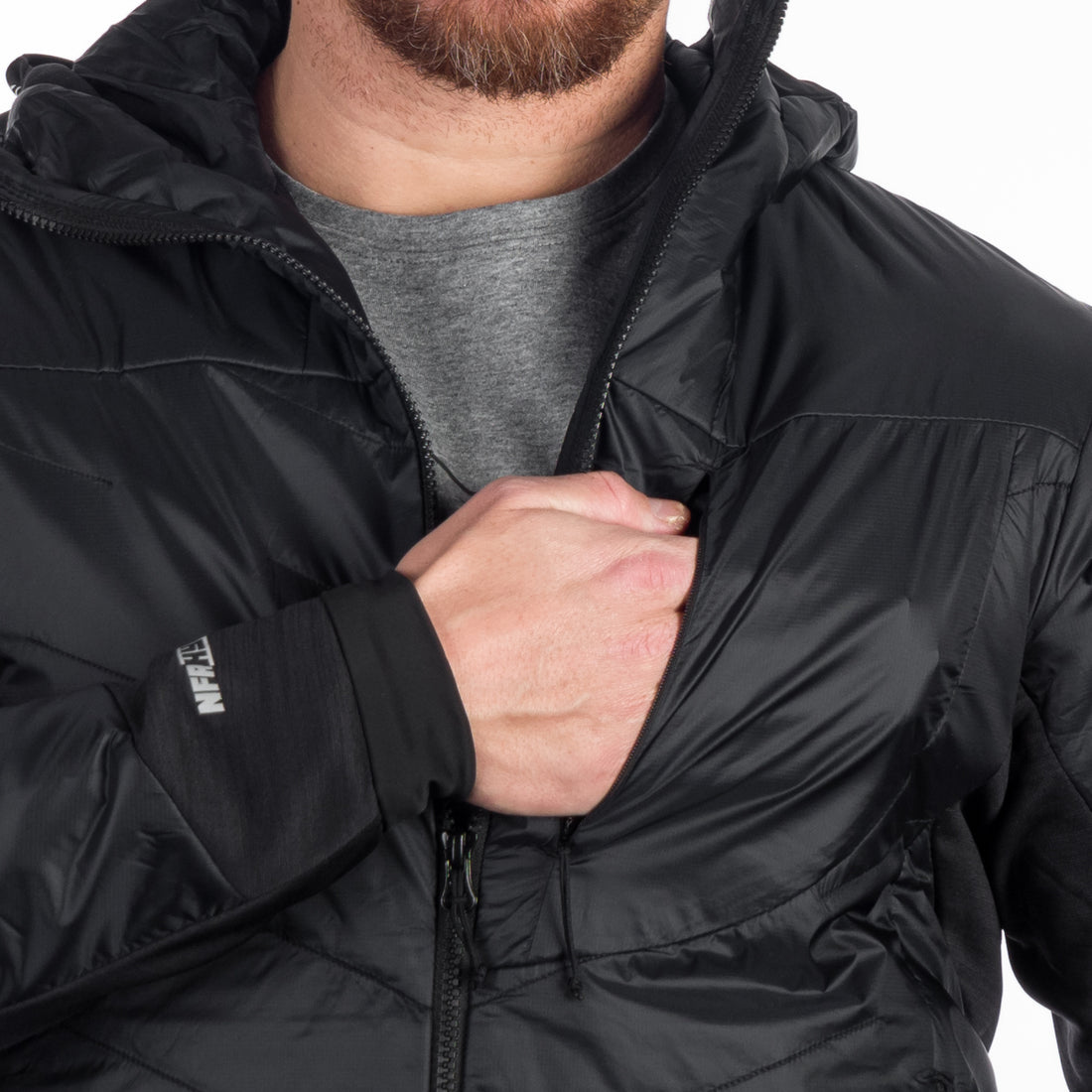 BU-5135OR men's hybrid active trekking jacket with PrimaLoft DON