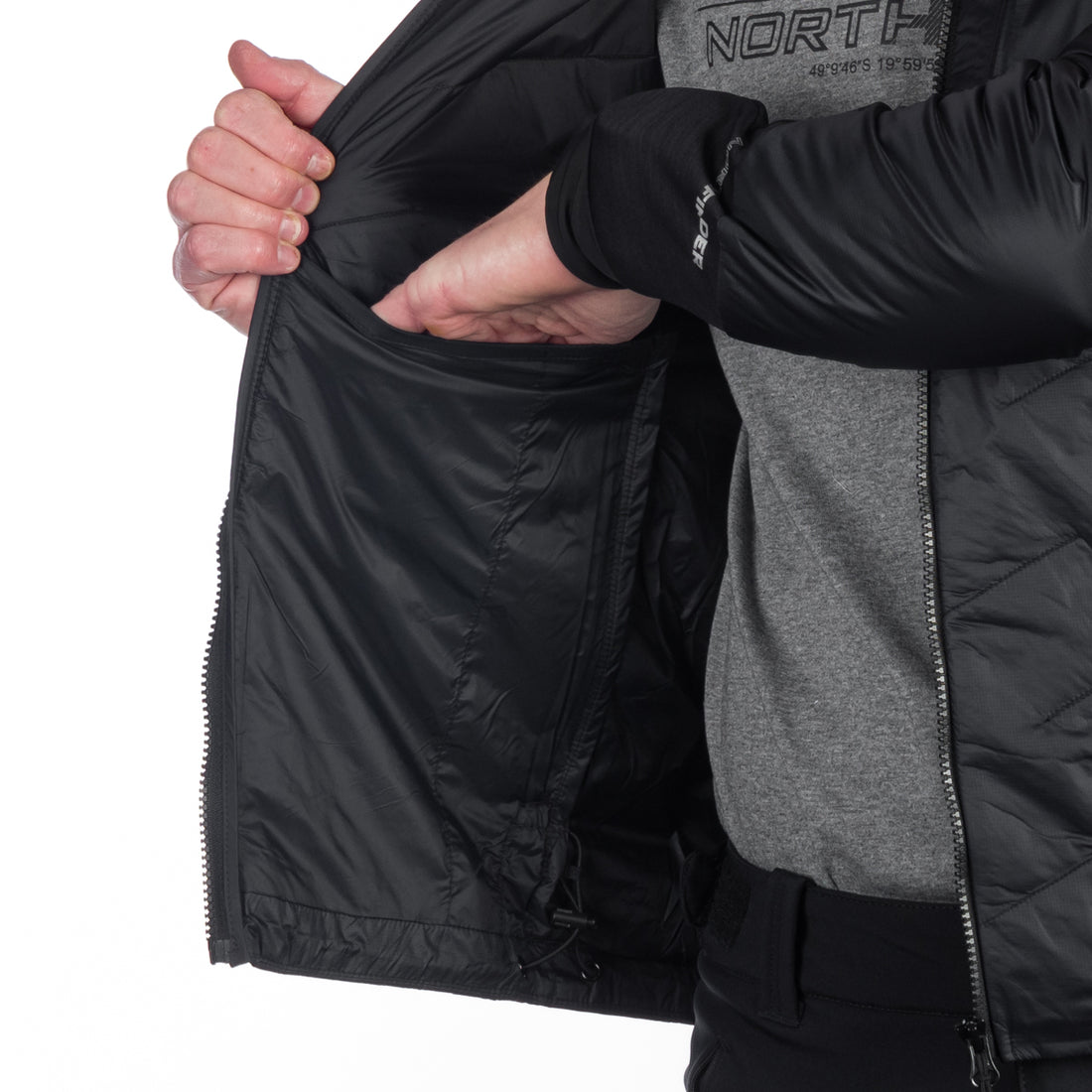 BU-5135OR men's hybrid active trekking jacket with PrimaLoft DON