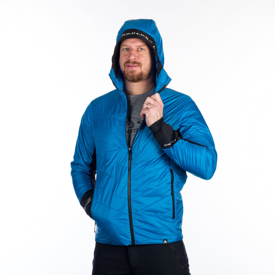 BU-5135OR men's hybrid active trekking jacket with PrimaLoft DON