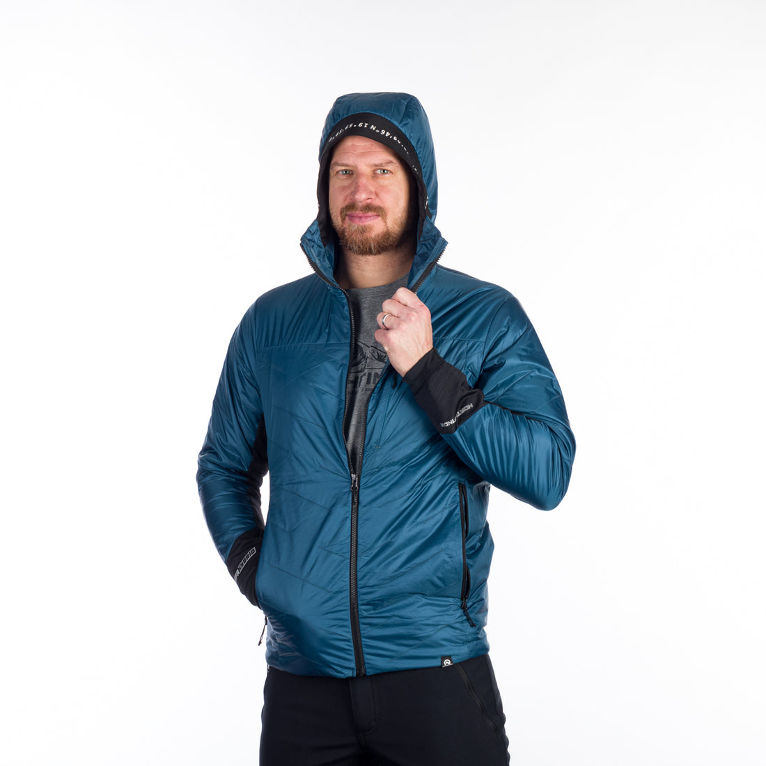 BU-5135OR men's hybrid active trekking jacket with PrimaLoft DON