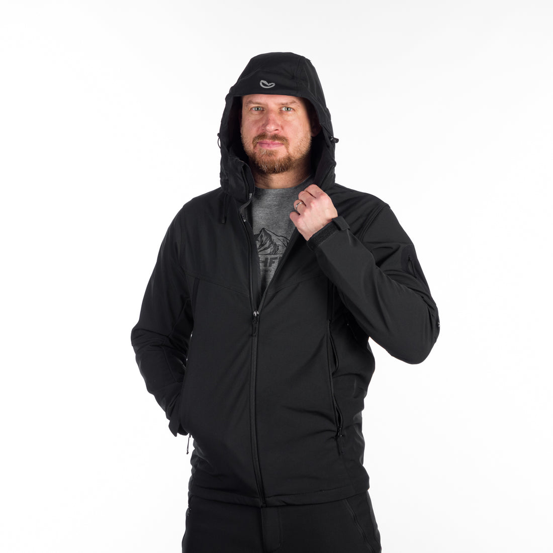 BU-5136OR men's travel softshell hood off jacket 3L TOM