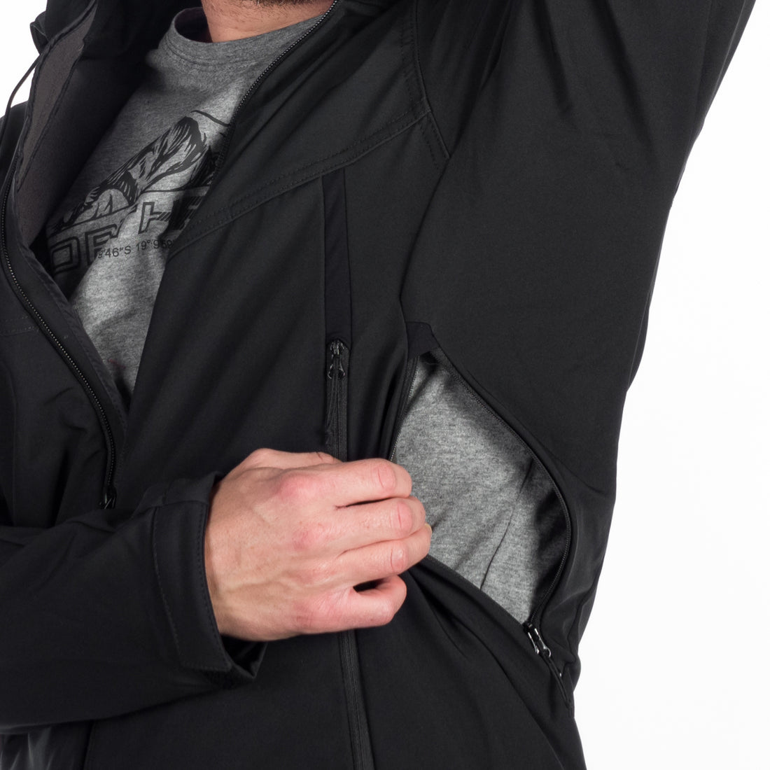 BU-5136OR men's travel softshell hood off jacket 3L TOM