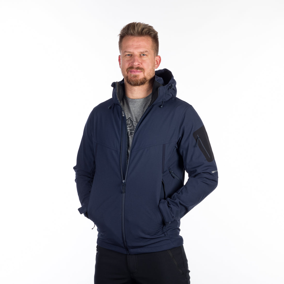 BU-5136OR men's travel softshell hood off jacket 3L TOM