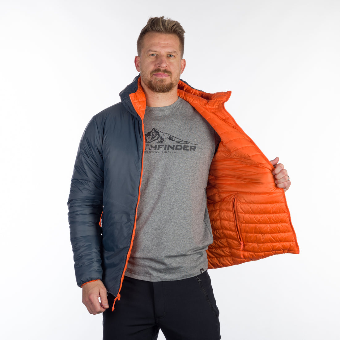 BU-5137OR men's travel insulated reversible jacket WALLACE
