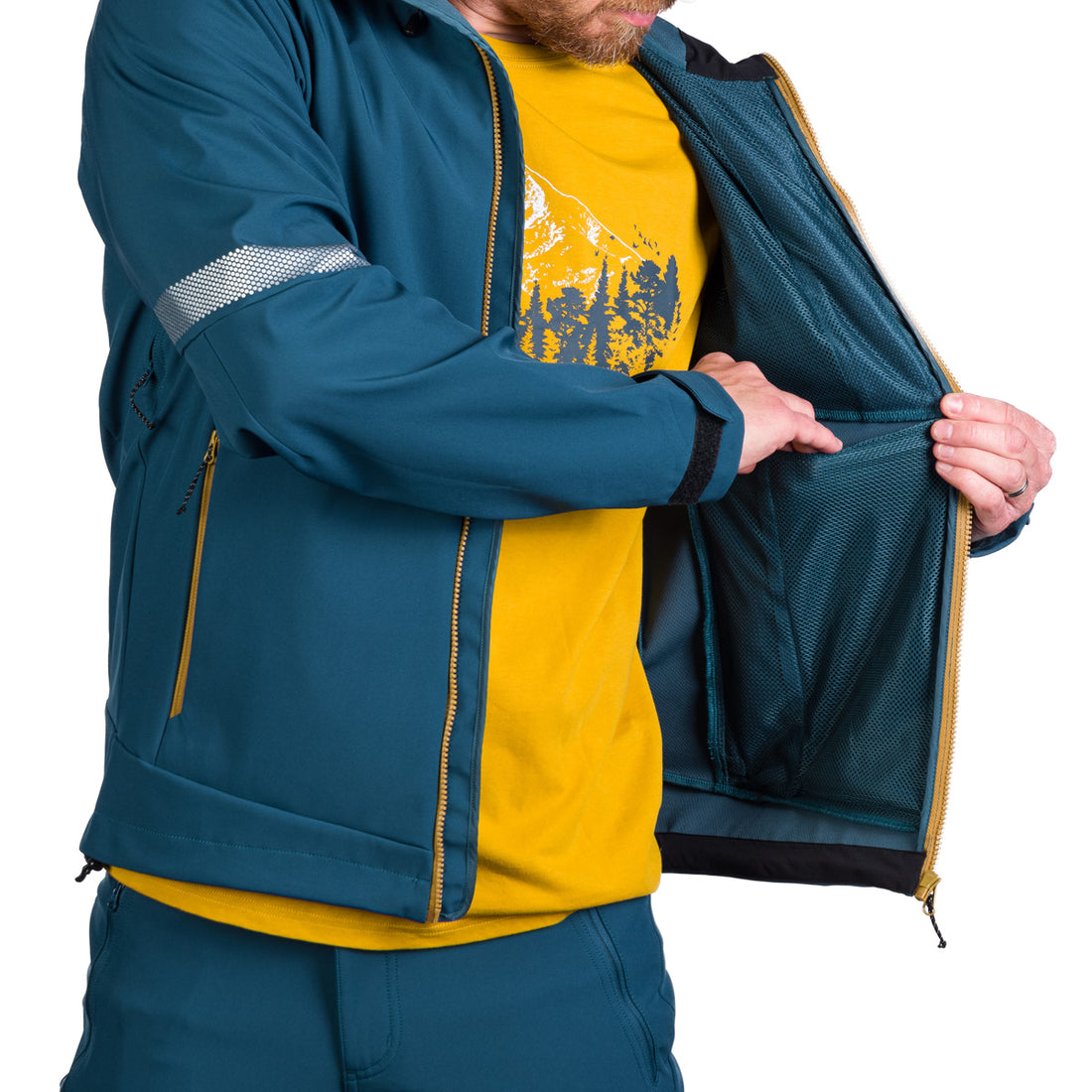 BU-5181OR men's outdoor hoody mountain softshell 3L jacket MONTE
