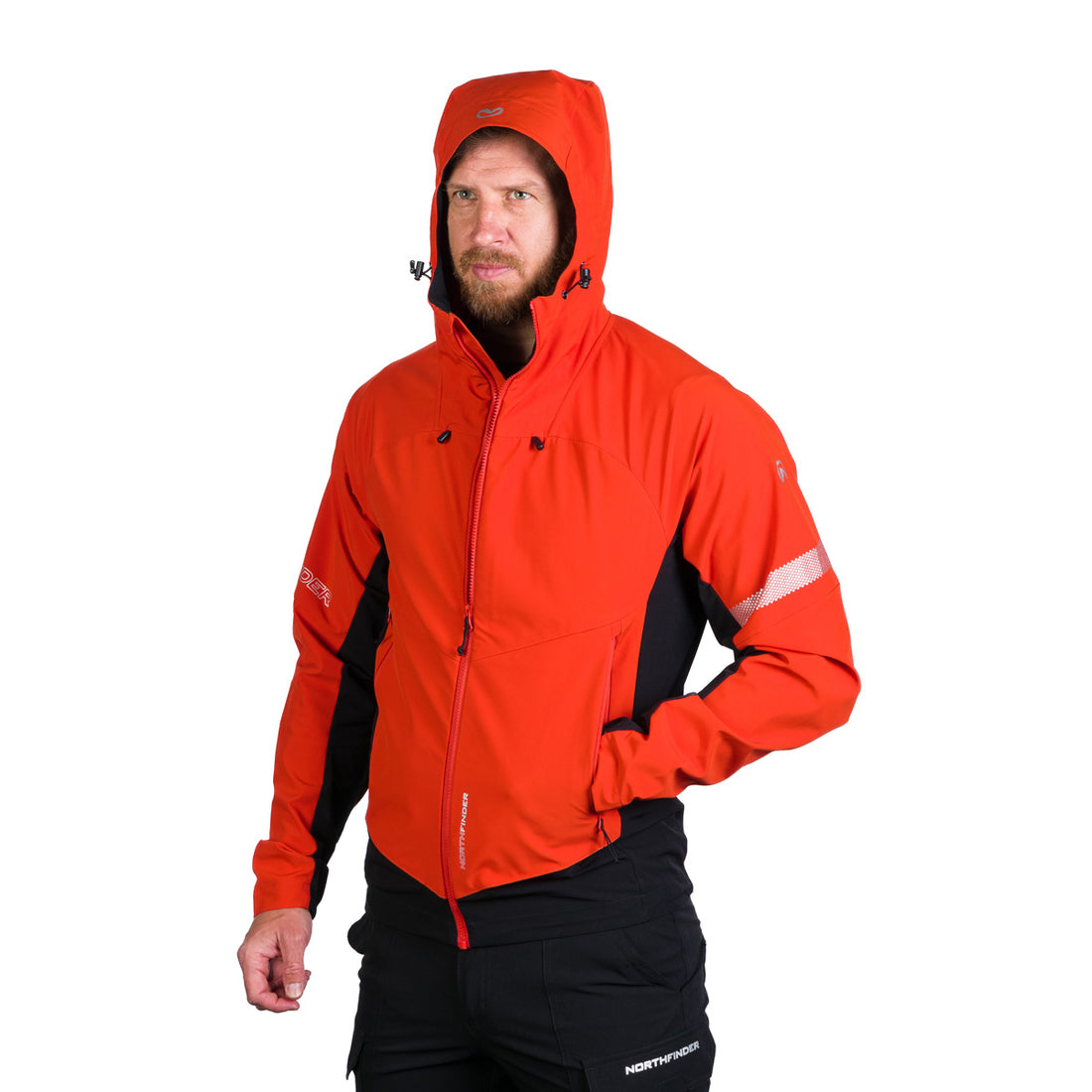 BU-5182OR men's trekking hybrid softshell active jacket RANDAL
