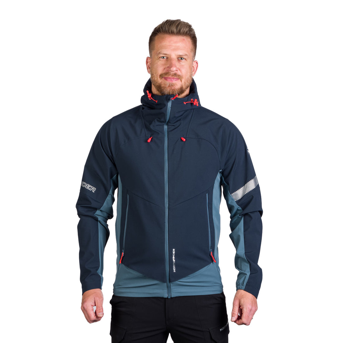 BU-5182OR men's trekking hybrid softshell active jacket RANDAL