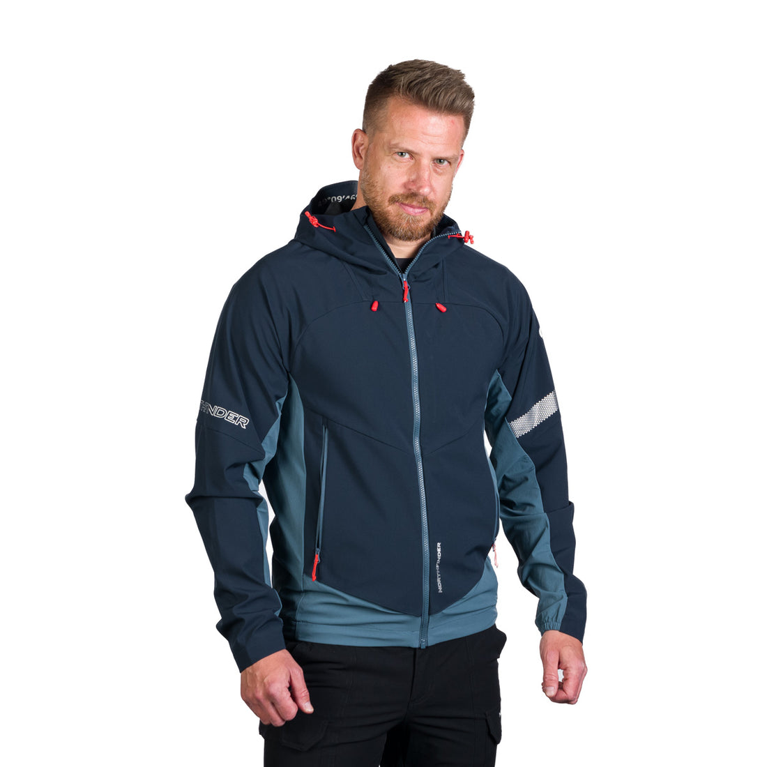 BU-5182OR men's trekking hybrid softshell active jacket RANDAL