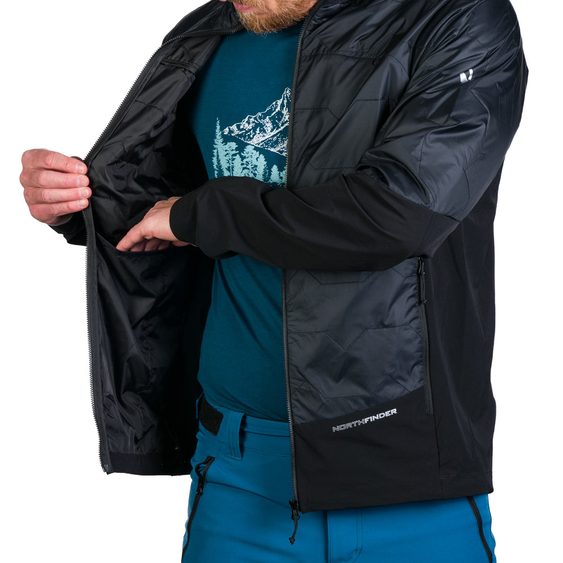 BU-5186OR men's light insulated active hybrid jacket  ROCKY