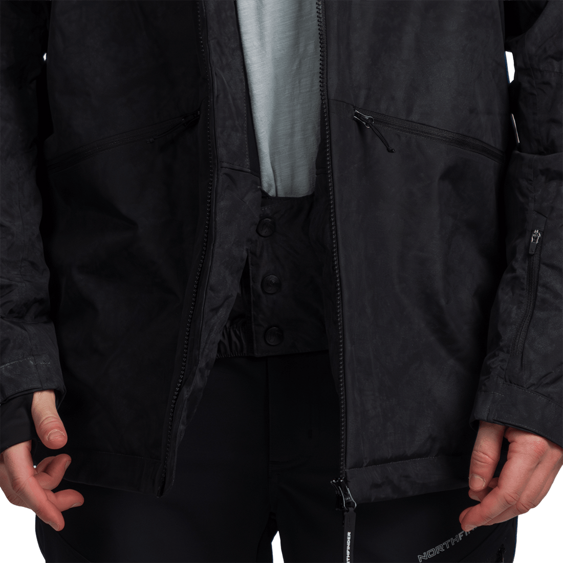 BU-52061SNW men's ski freerider jacket allover print PASQUALE