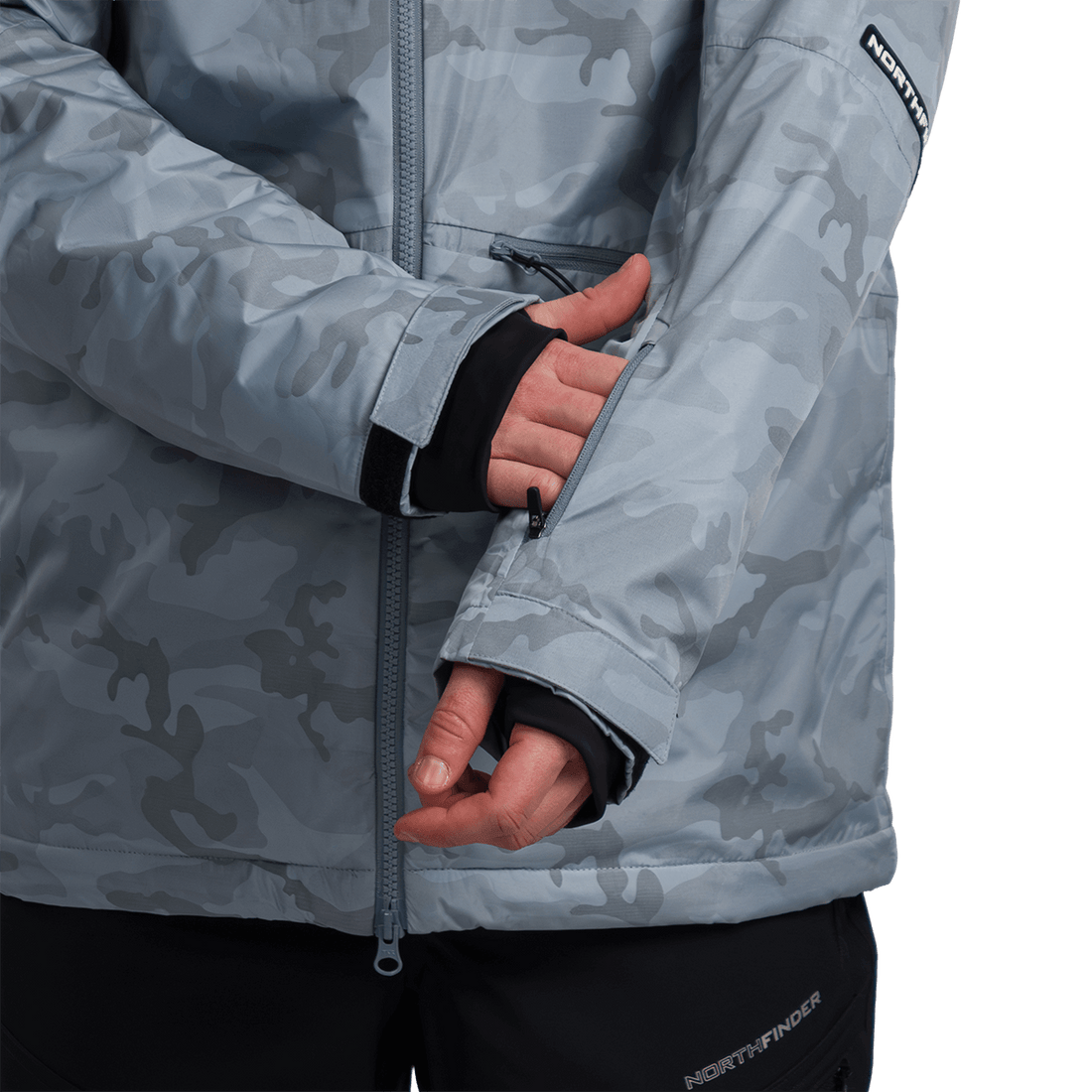 BU-52061SNW men's ski freerider jacket allover print PASQUALE