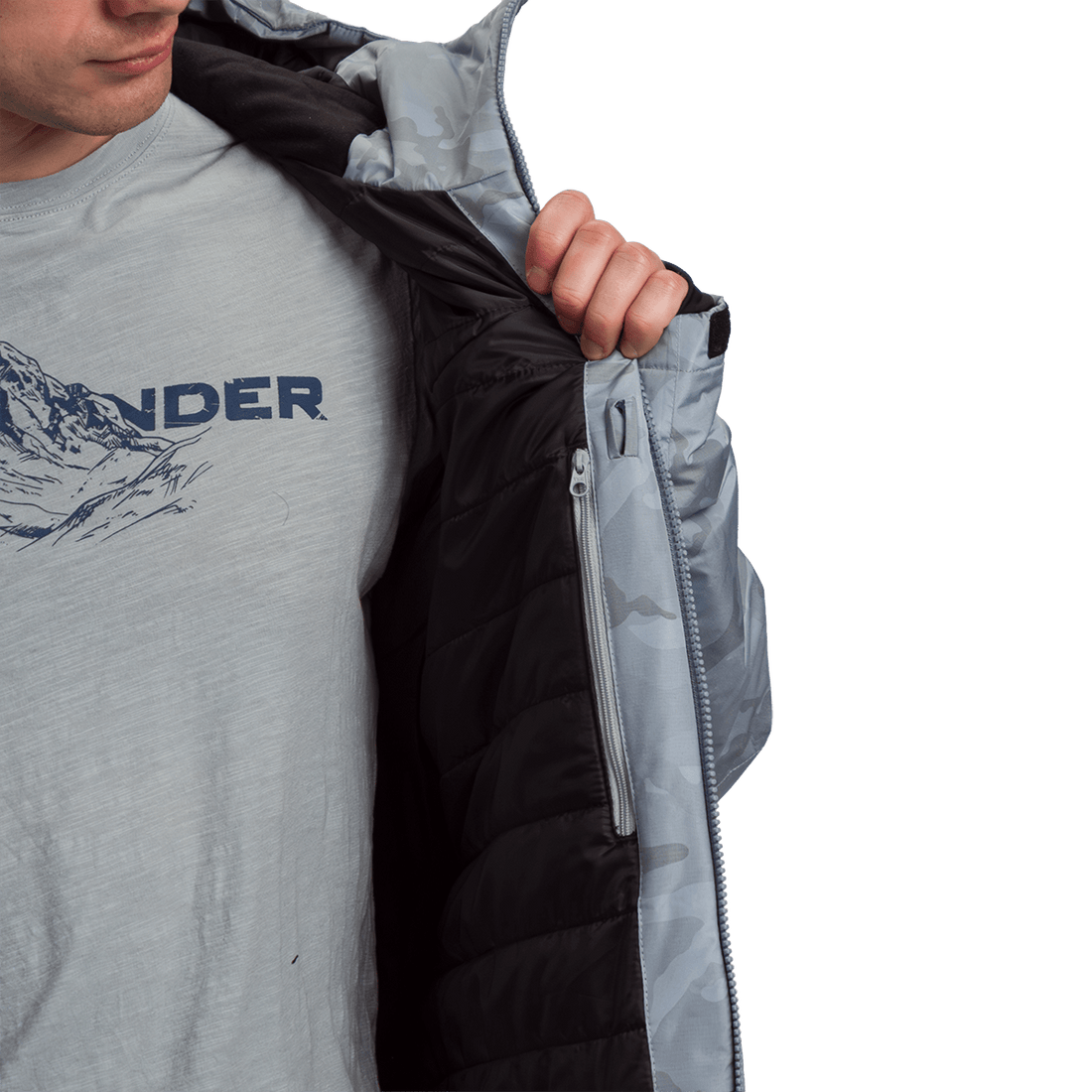 BU-52061SNW men's ski freerider jacket allover print PASQUALE