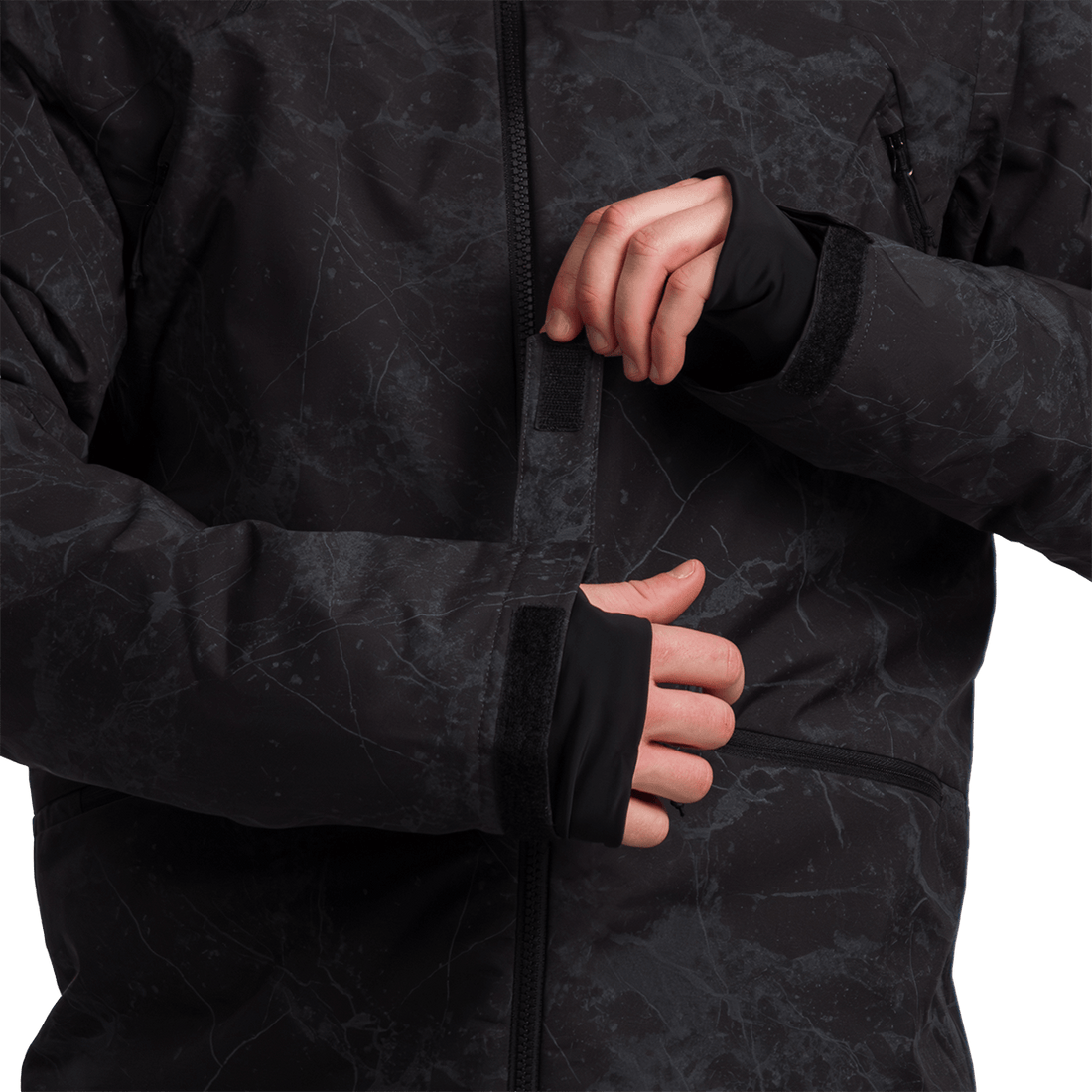 BU-52061SNW men's ski freerider jacket allover print PASQUALE