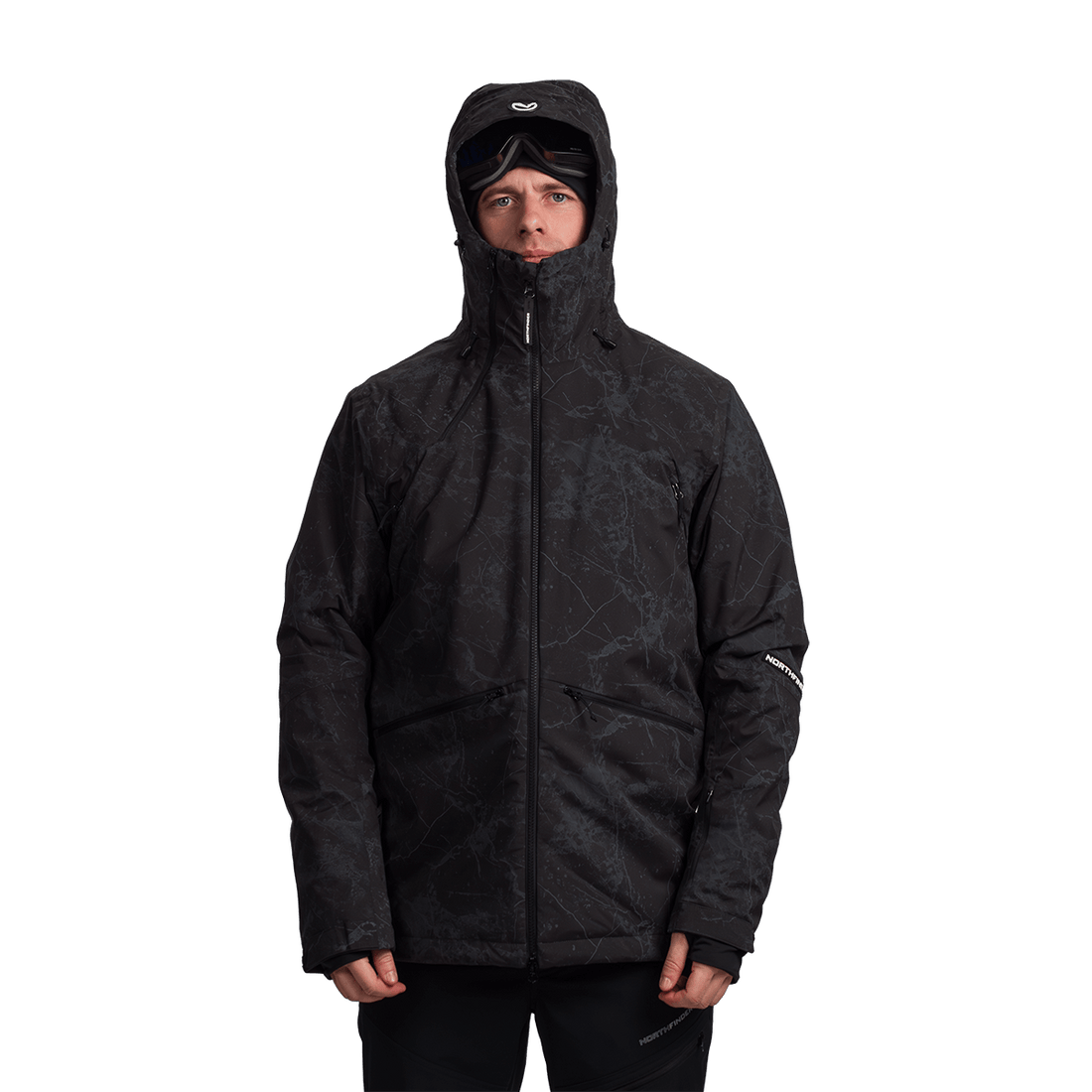 BU-52061SNW men's ski freerider jacket allover print PASQUALE