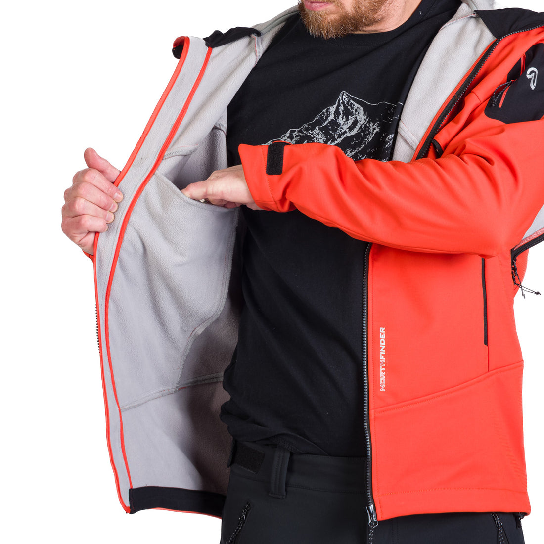 BU-5240OR men's outdoor hoody softshell jacket 3L FABIO