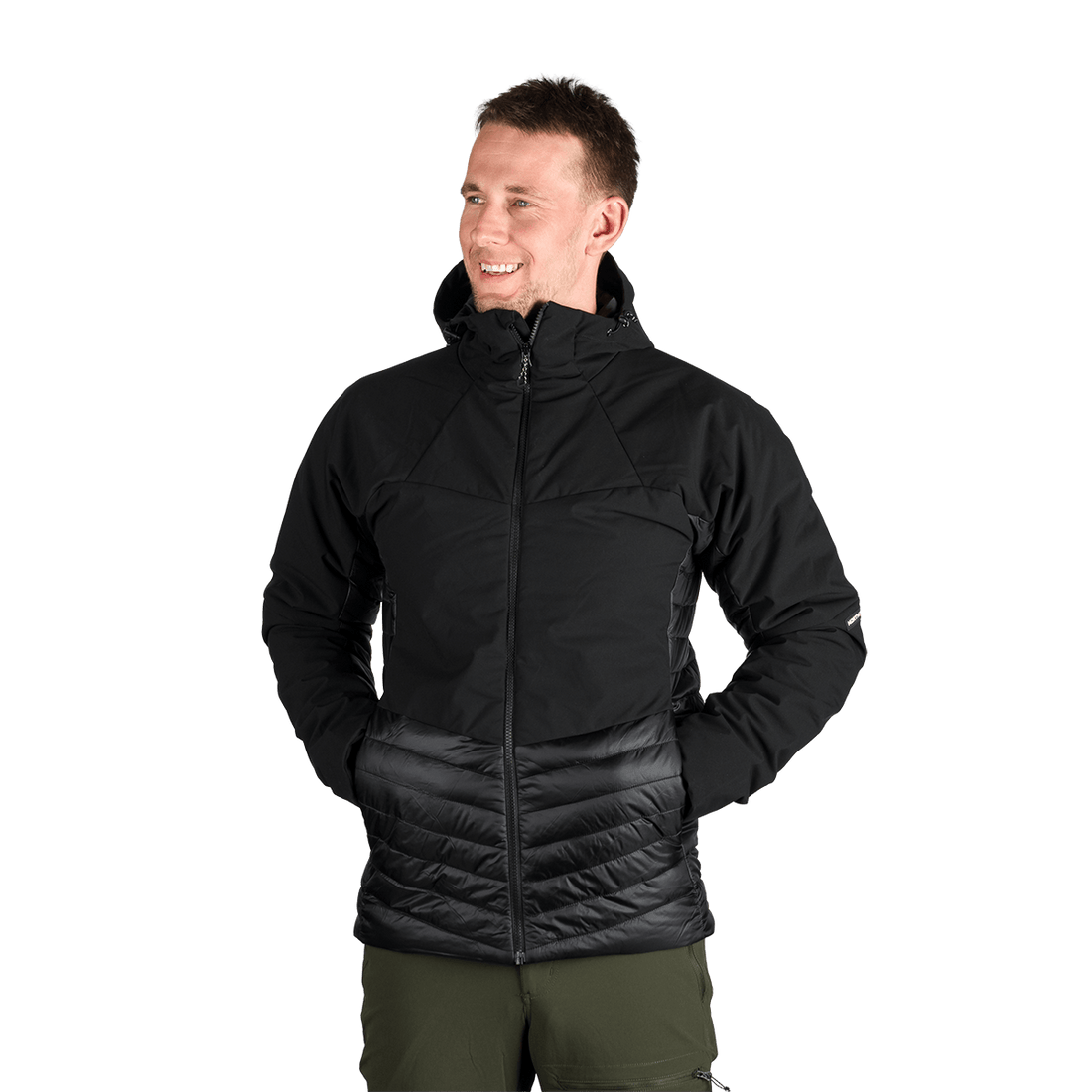 BU-5334OR men's outdoor hoody softshell hybrid jacket EMERYK