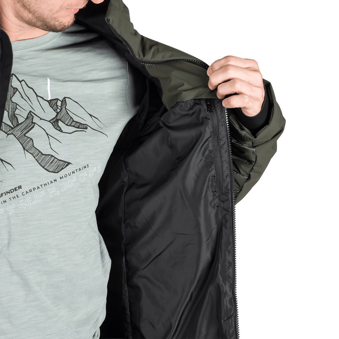 BU-5334OR men's outdoor hoody softshell hybrid jacket EMERYK