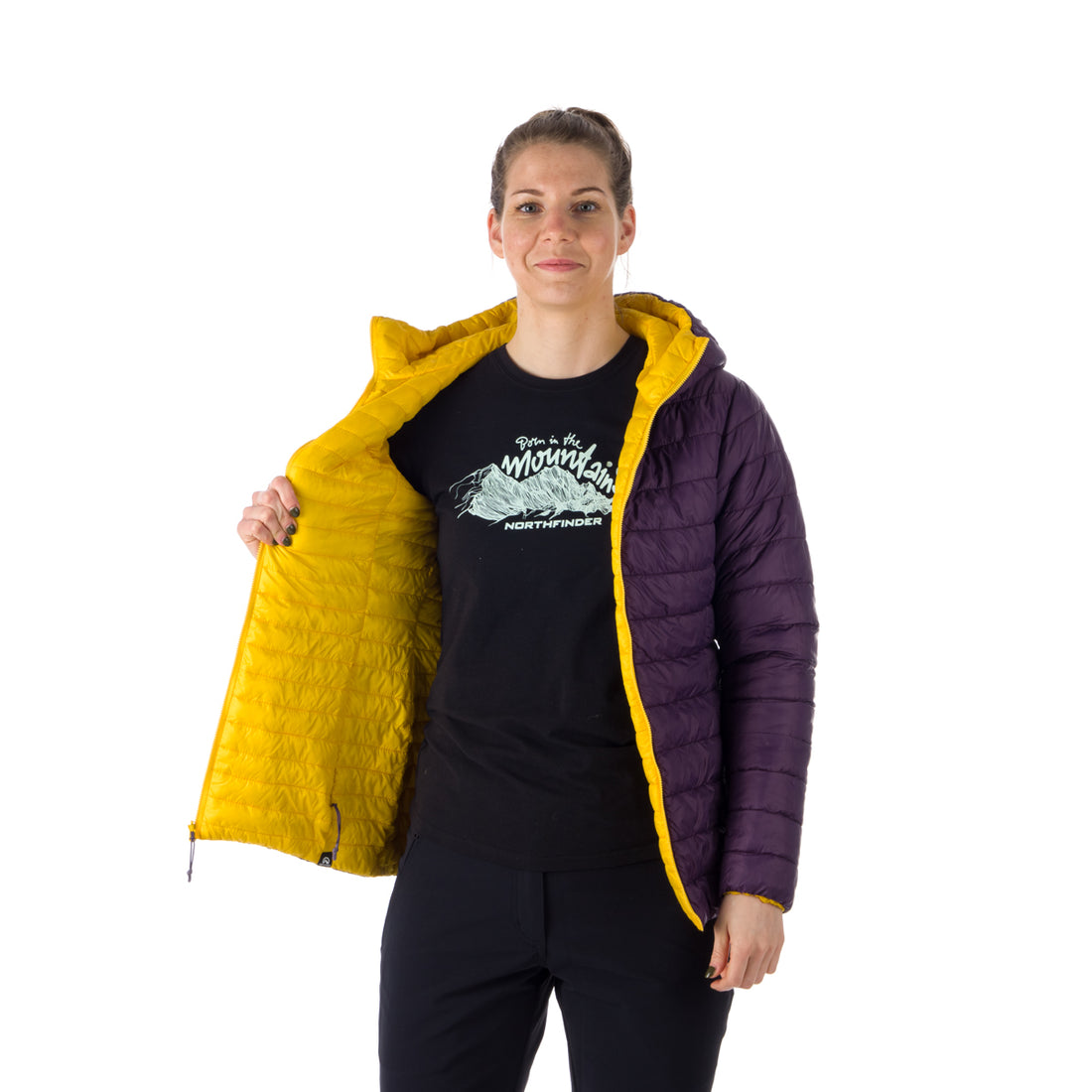 BU-6034OR women's insulated reversible hoody jacket ANNIE