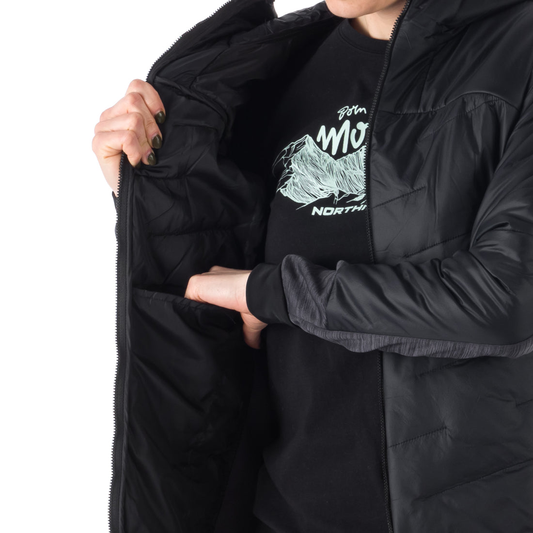 BU-6036OR women's hybrid active trekking jacket with PrimaLoft AUBRIE