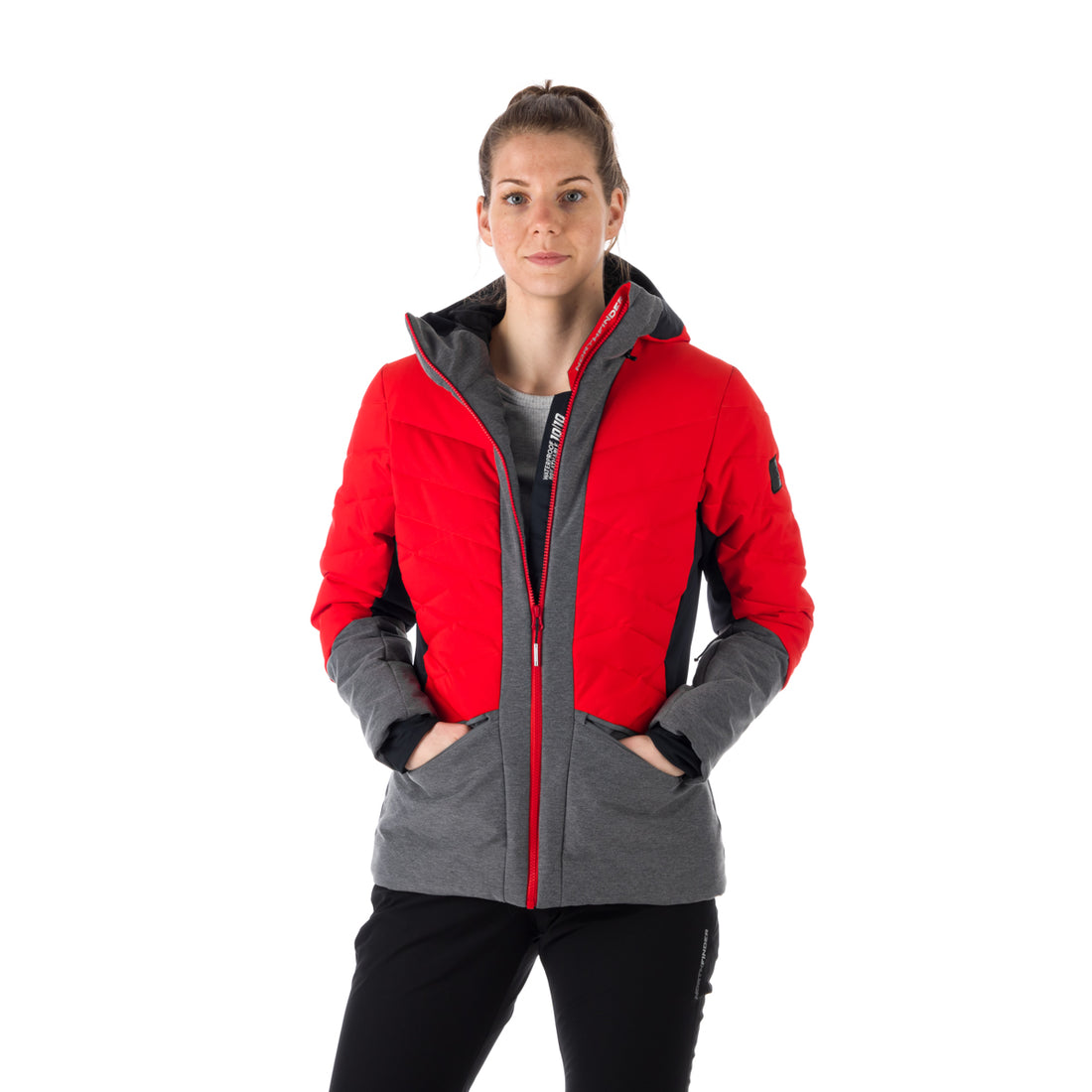 BU-6045SNW women's ski combi melange quilted insulated jacket BRANDY