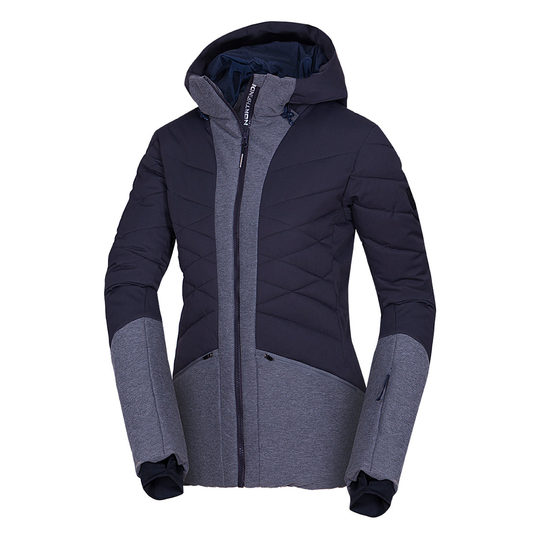 BU-6045SNW women's ski combi melange quilted insulated jacket BRANDY
