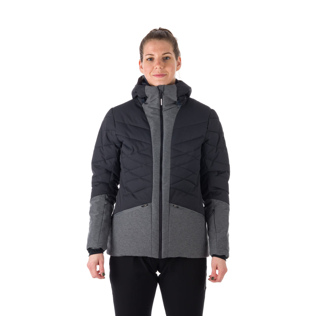 BU-6045SNW women's ski combi melange quilted insulated jacket BRANDY